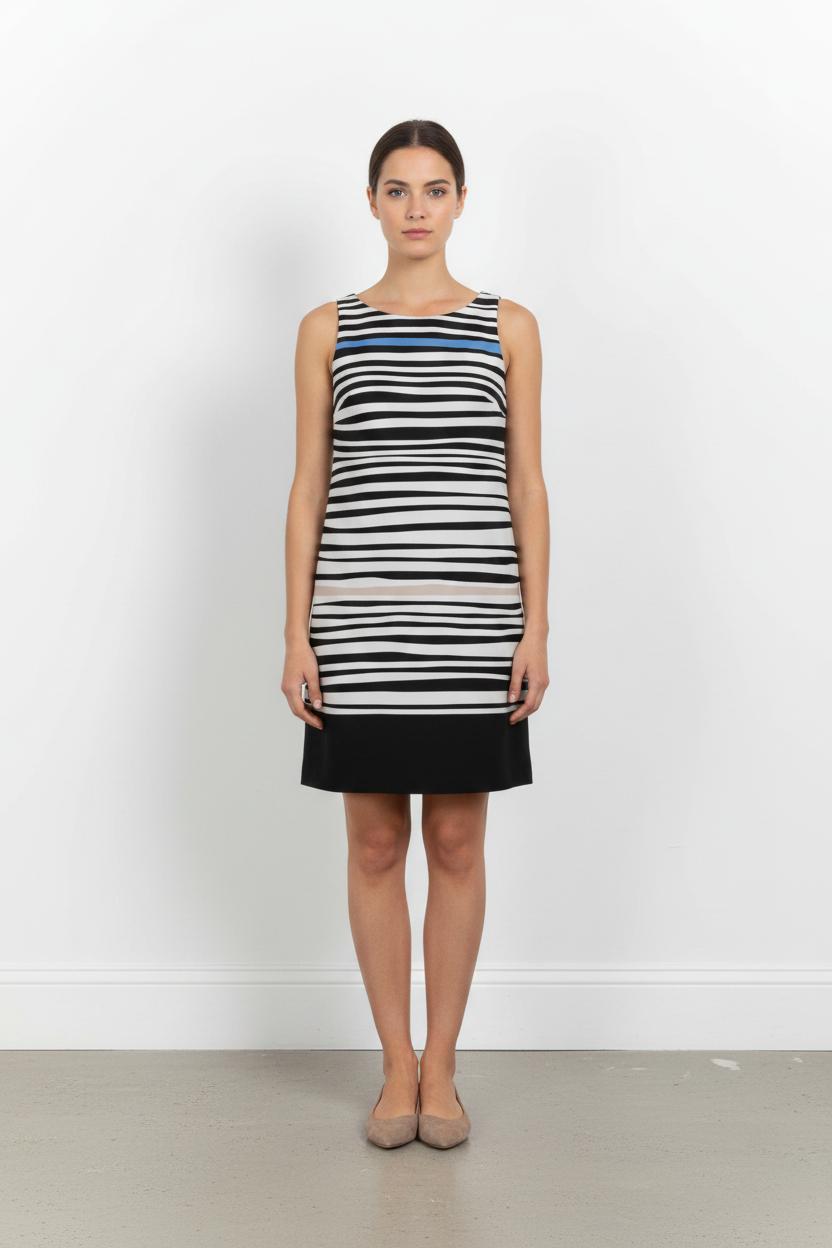 Robe Droite Noire et Blanche - Taille M/38 de la marque Paule Ka | PARAD91043 - Vendu par Paradigme - Image 1