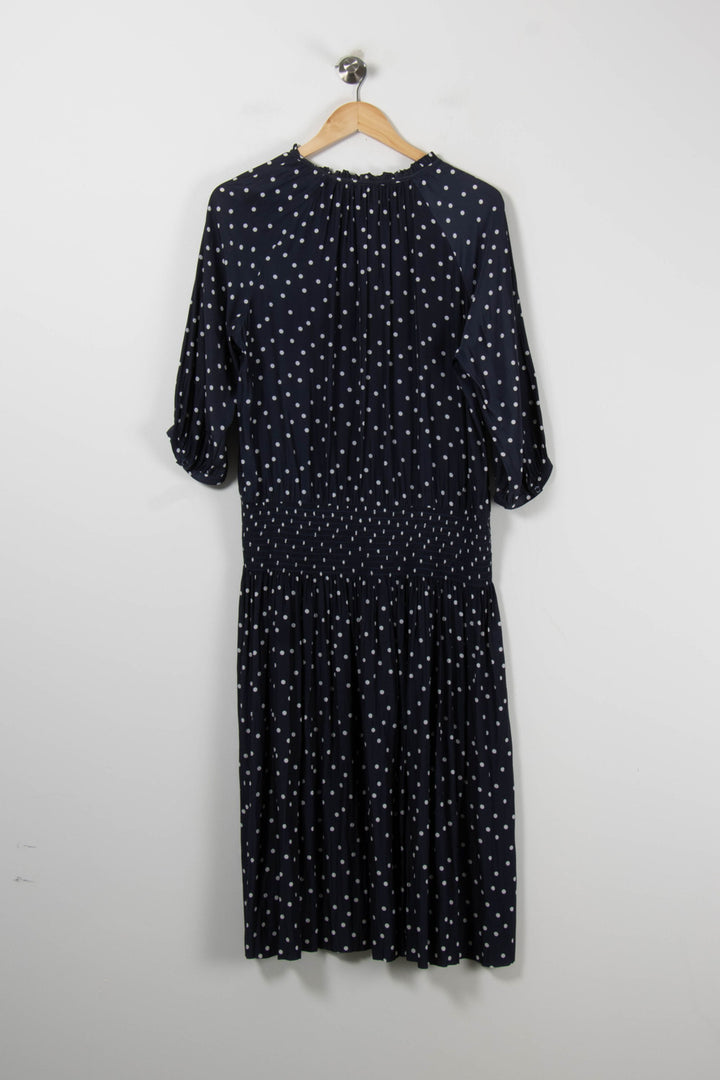 Robe Longue Bleue à Pois Blancs - Taille L/40 de la marque Gerard Darel | PARAD91056 - Vendu par Paradigme - Image 4