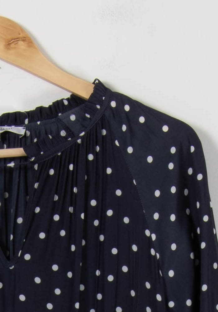 Robe Longue Bleue à Pois Blancs - Taille L/40 de la marque Gerard Darel | PARAD91056 - Vendu par Paradigme - Image 3