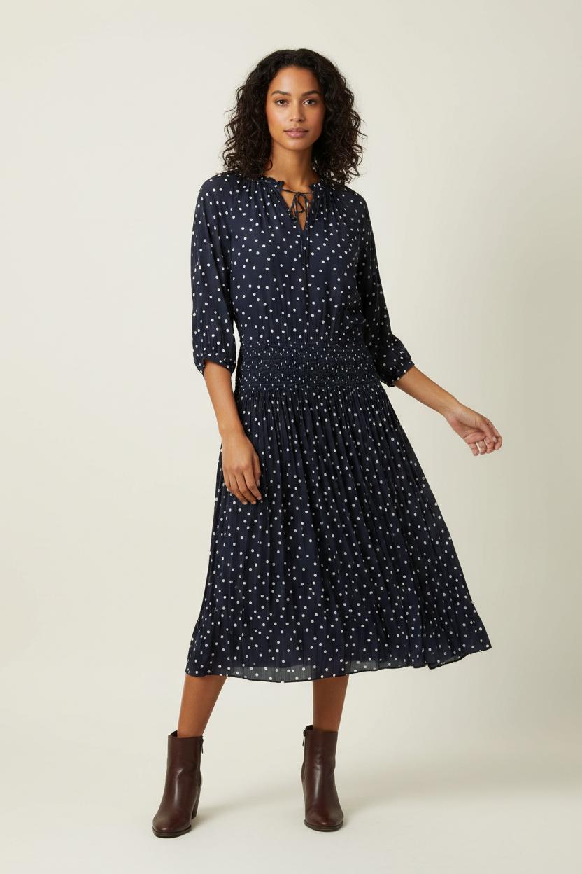 Robe Longue Bleue à Pois Blancs - Taille L/40 de la marque Gerard Darel | PARAD91056 - Vendu par Paradigme - Image 1