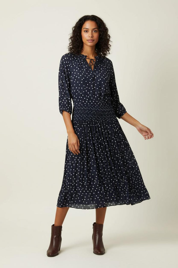 Robe Longue Bleue à Pois Blancs - Taille L/40 de la marque Gerard Darel | PARAD91056 - Vendu par Paradigme - Image 1