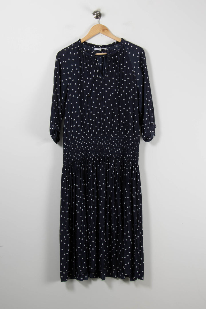 Robe Longue Bleue à Pois Blancs - Taille L/40 de la marque Gerard Darel | PARAD91056 - Vendu par Paradigme - Image 2