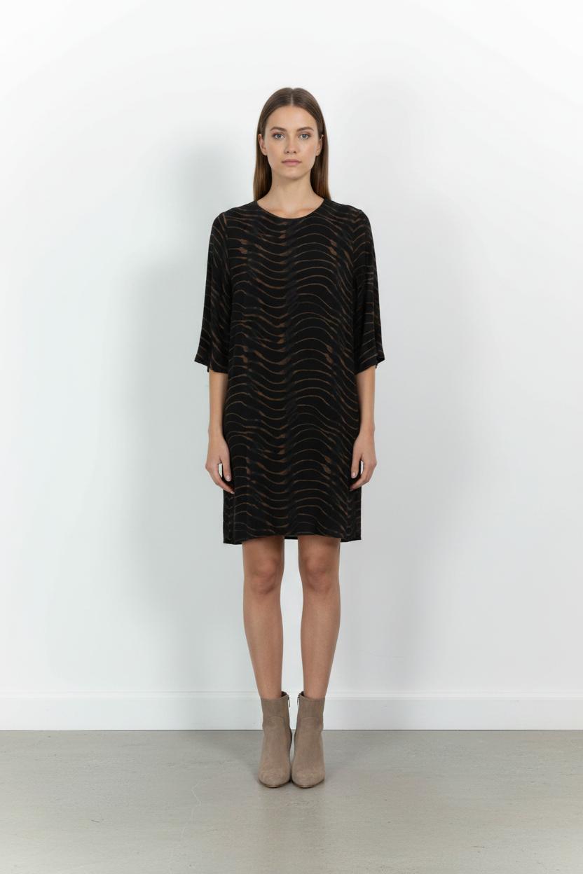 Robe Noire et Marron - Taille S/36 de la marque La Fée Maraboutée | PARAD91088 - Vendu par Paradigme - Image 1