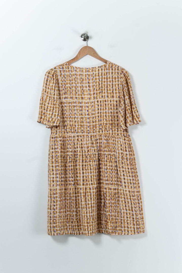 Robe Courte Beige et Marron - Taille S/36 de la marque Grace & Mila | PARAD91105 - Vendu par Paradigme - Image 4