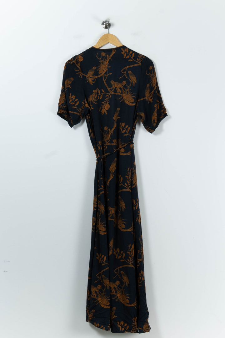 Robe Longue Noire et Marron - Taille L/40 de la marque La Fée Maraboutée | PARAD91126 - Vendu par Paradigme - Image 4