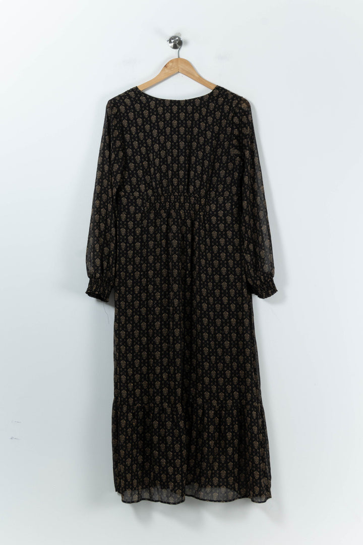 Robe Longue Noire et Beige - Taille M/38 de la marque Maison 123 | PARAD91134 - Vendu par Paradigme - Image 4