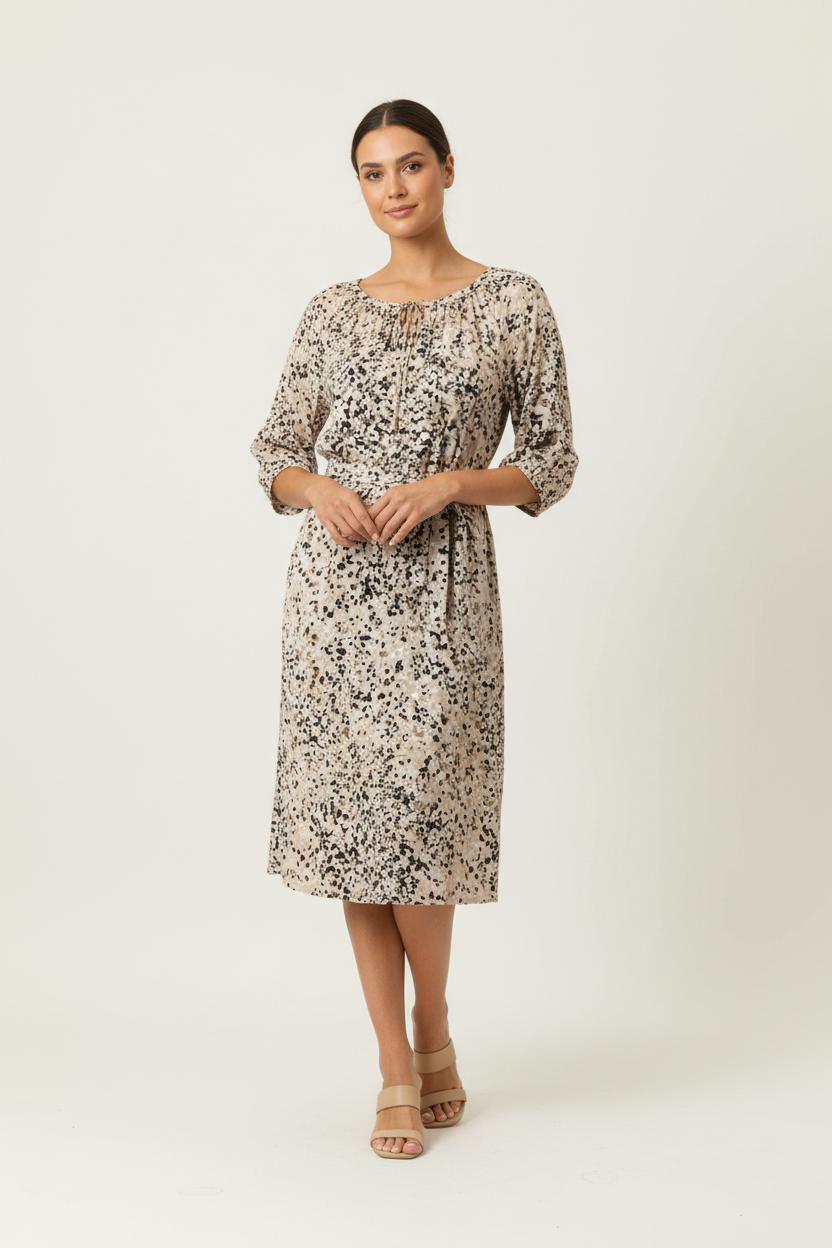 Robe Imprimée Beige et Noire - Taille XS/34 de la marque Filippa K | PARAD91153 - Vendu par Paradigme - Image 1