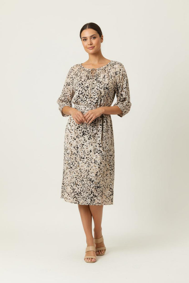 Robe Imprimée Beige et Noire - Taille XS/34 de la marque Filippa K | PARAD91153 - Vendu par Paradigme - Image 1