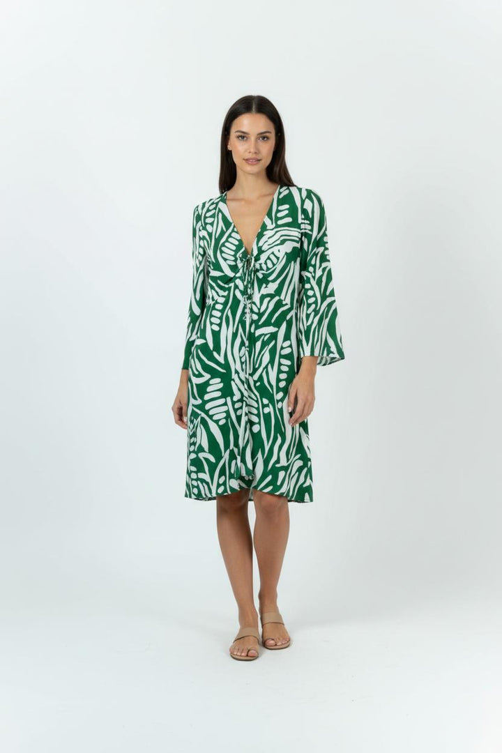 Robe Imprimée Verte et Blanche - Taille S/36 de la marque ba&sh | PARAD91160 - Vendu par Paradigme - Image 1