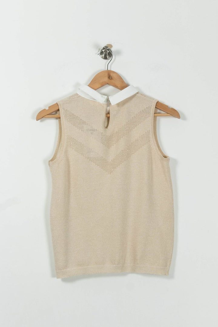 Débardeur Beige et Blanc - Taille S/36 de la marque Grace & Mila | PARAD91207 - Vendu par Paradigme - Image 4