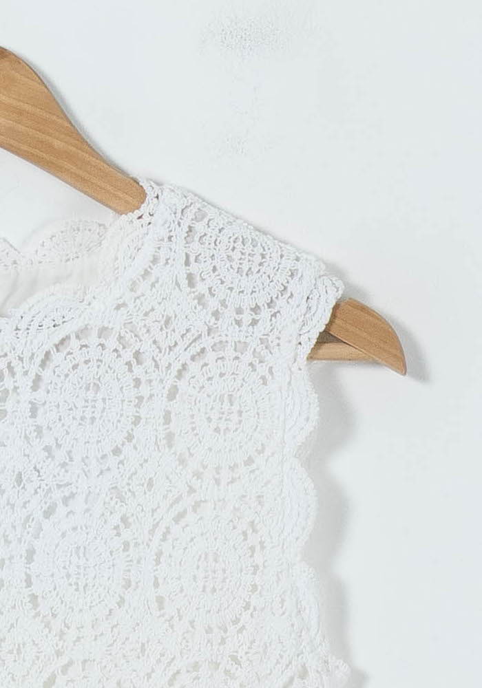 Top en Dentelle Blanc - Taille S/36 de la marque Claudie Pierlot | PARAD91252 - Vendu par Paradigme - Image 3