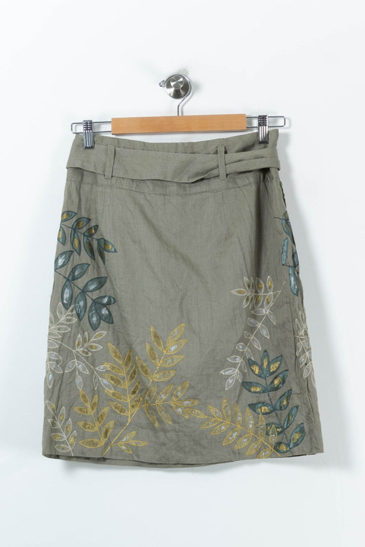 Jupe Midi Beige et Verte - Taille S/36 de la marque Derhy | PARAD91262 - Vendu par Paradigme - Image 4