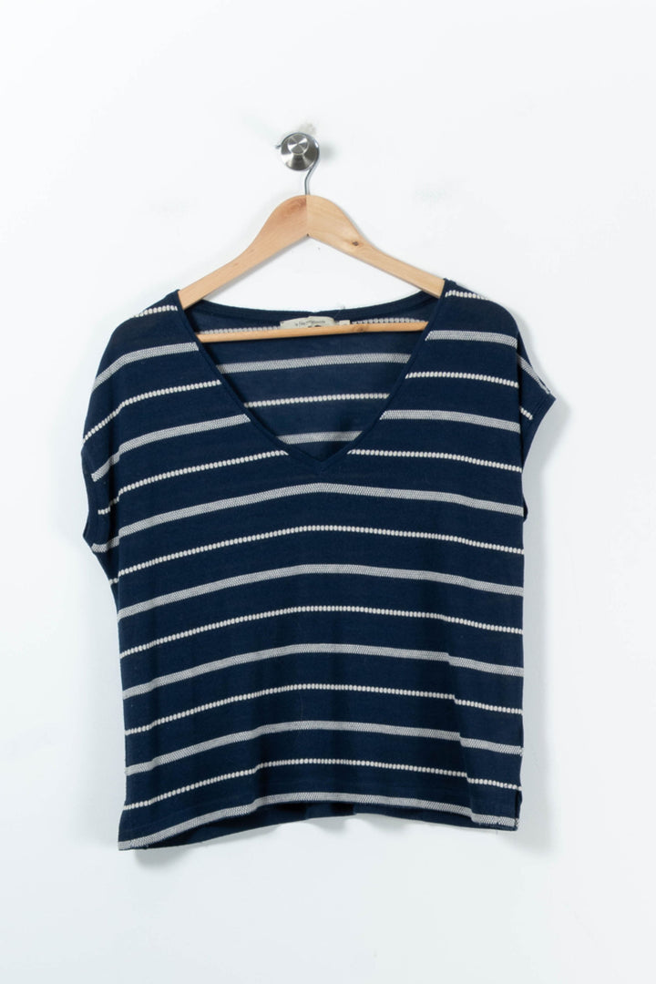 Tee-shirt Bleu et Blanc - Taille S/36 de la marque La Fée Maraboutée | PARAD91285 - Vendu par Paradigme - Image 2