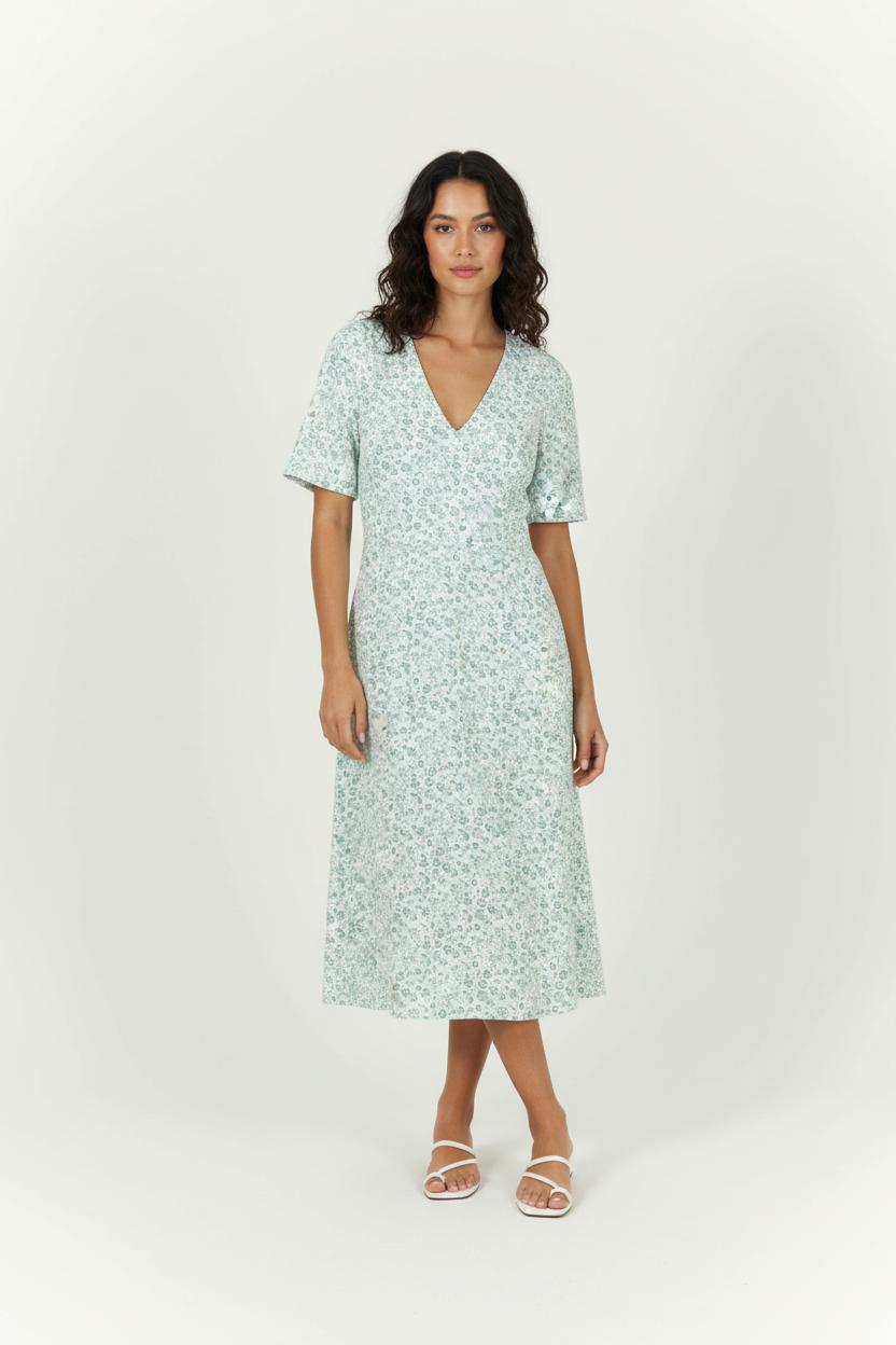 Robe Fleurie Verte - Taille M/38 de la marque Karl Marc John | PARAD91293 - Vendu par Paradigme - Image 1