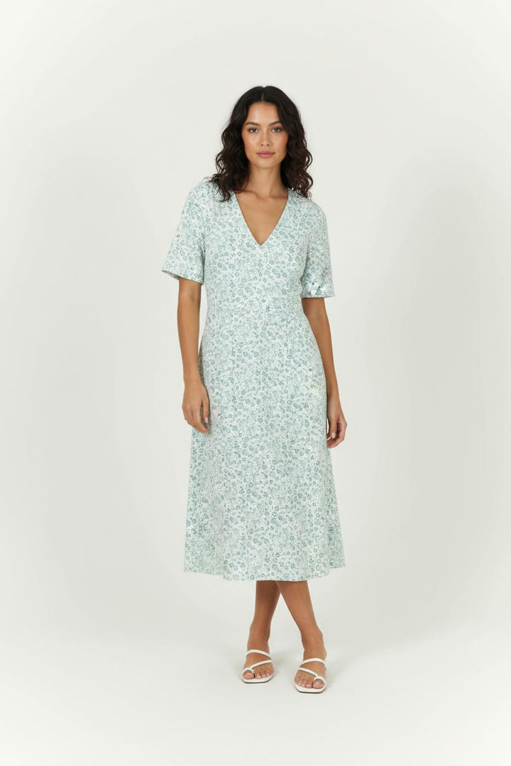Robe Fleurie Verte - Taille M/38 de la marque Karl Marc John | PARAD91293 - Vendu par Paradigme - Image 1