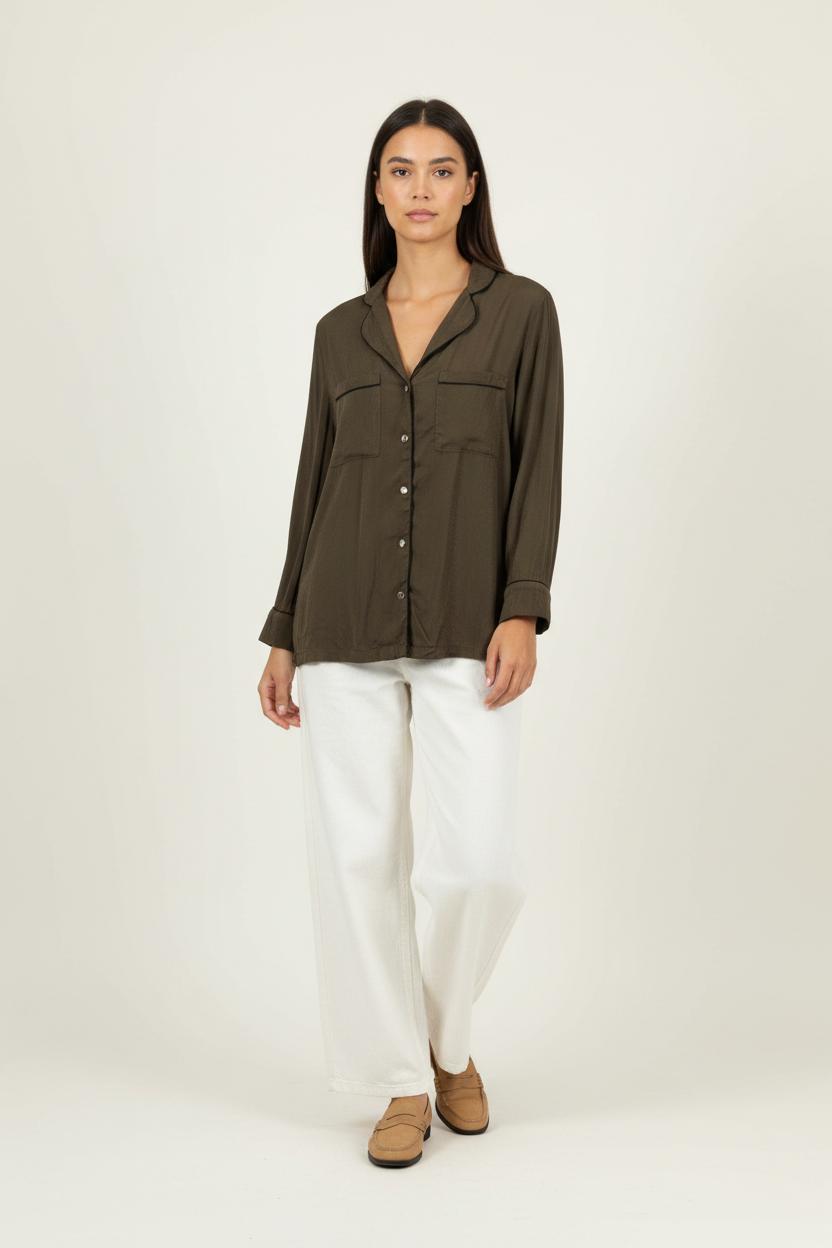 Chemise Verte - Taille S/36 de la marque Claudie Pierlot | PARAD91309 - Vendu par Paradigme - Image 1