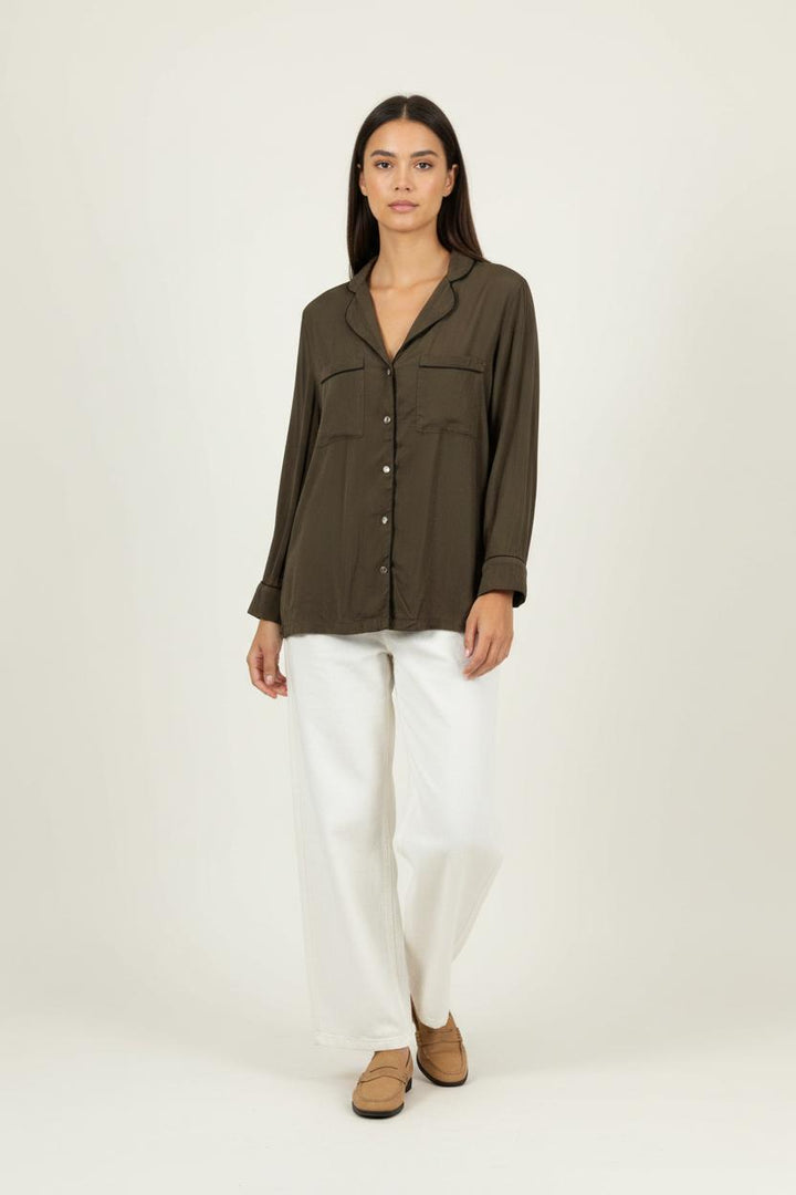 Chemise Verte - Taille S/36 de la marque Claudie Pierlot | PARAD91309 - Vendu par Paradigme - Image 1
