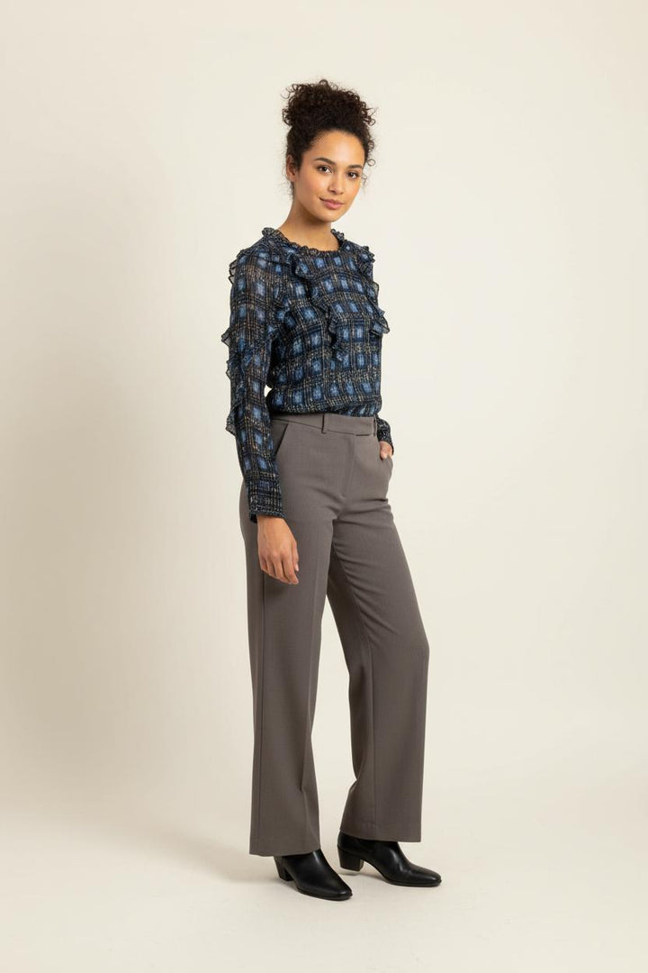 Blouse Carreaux Bleue et Noire - Taille S/36 de la marque Bérénice | PARAD91313 - Vendu par Paradigme - Image 1