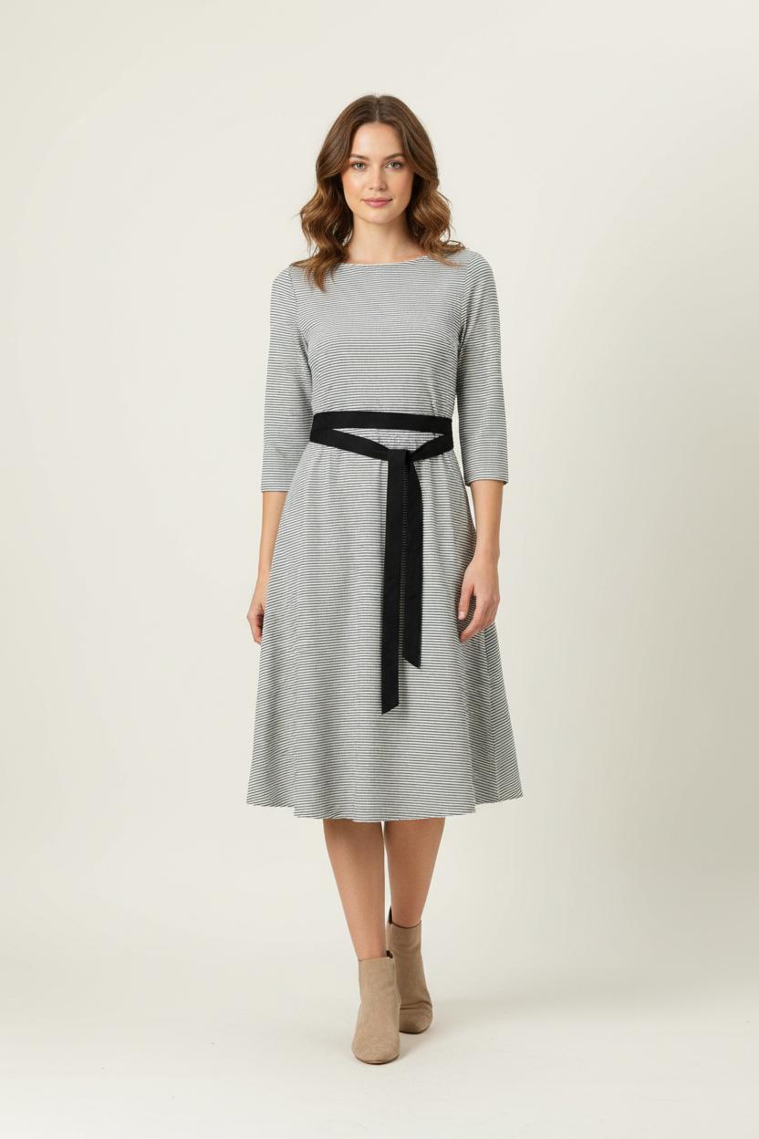 Robe Midi Grise et Noire - Taille M/38 de la marque Tara Jarmon | PARAD91319 - Vendu par Paradigme - Image 1