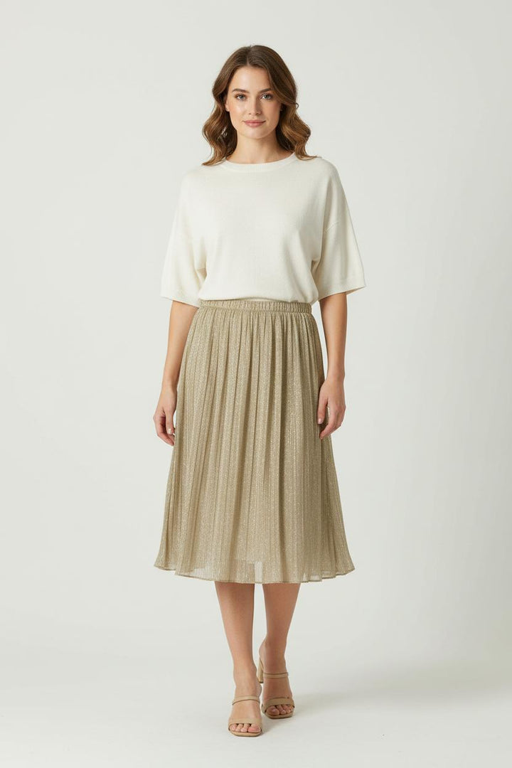 Jupe Plissée Or - Taille S/36 de la marque Claudie Pierlot | PARAD91323 - Vendu par Paradigme - Image 1