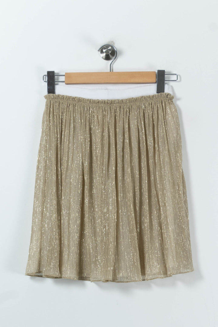 Jupe Plissée Or - Taille S/36 de la marque Claudie Pierlot | PARAD91323 - Vendu par Paradigme - Image 2