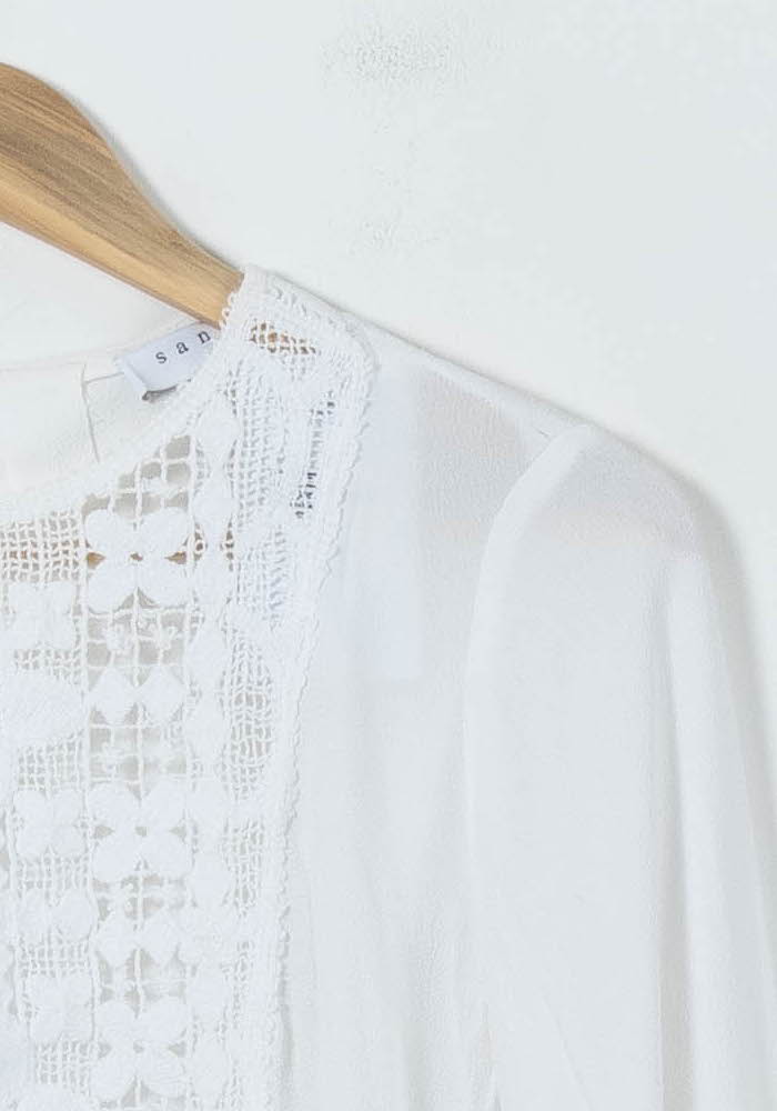 Blouse Blanche - Taille S/36 de la marque Sandro | PARAD91324 - Vendu par Paradigme - Image 3