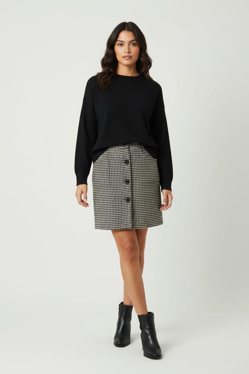 Jupe Droite Noire et Blanche - Taille M/38 de la marque Maje | PARAD91333 - Vendu par Paradigme - Image 1