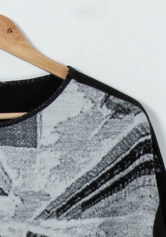 Sweat Gris et Noir - Taille S/36 de la marque La Fée Maraboutée | PARAD91349 - Vendu par Paradigme - Image 3