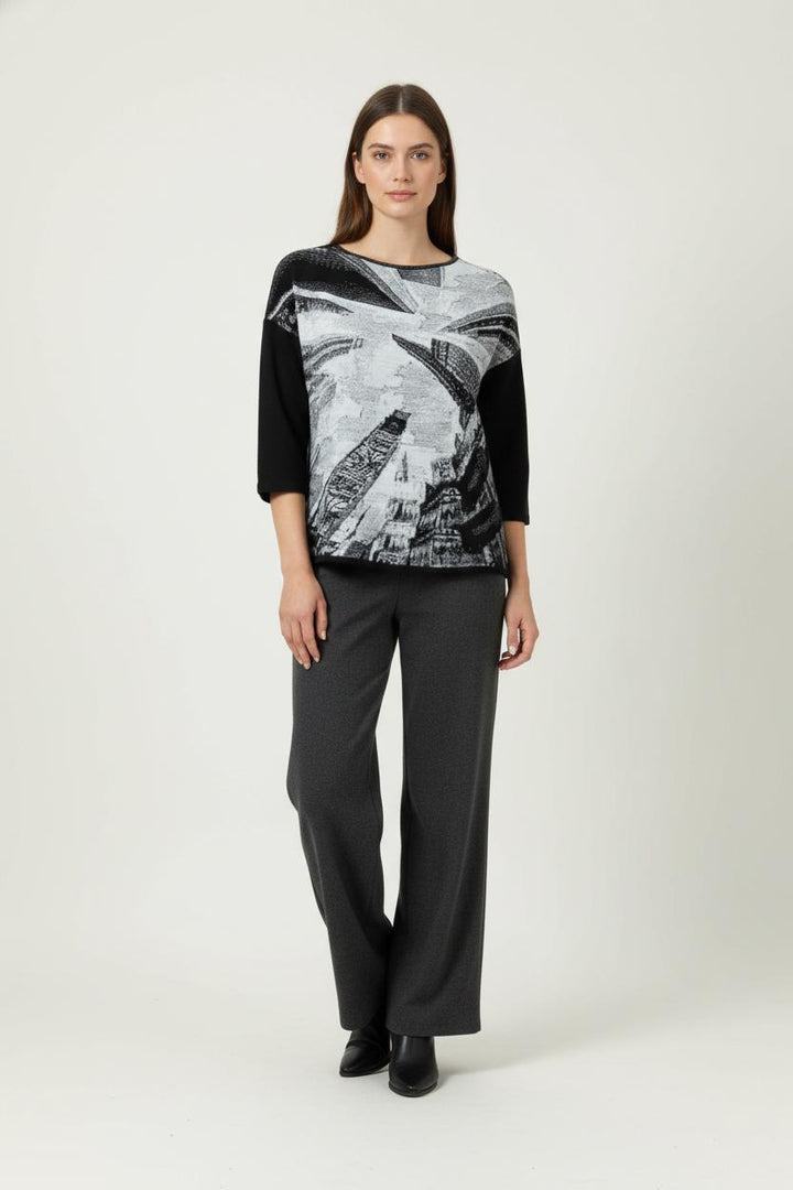 Sweat Gris et Noir - Taille S/36 de la marque La Fée Maraboutée | PARAD91349 - Vendu par Paradigme - Image 1