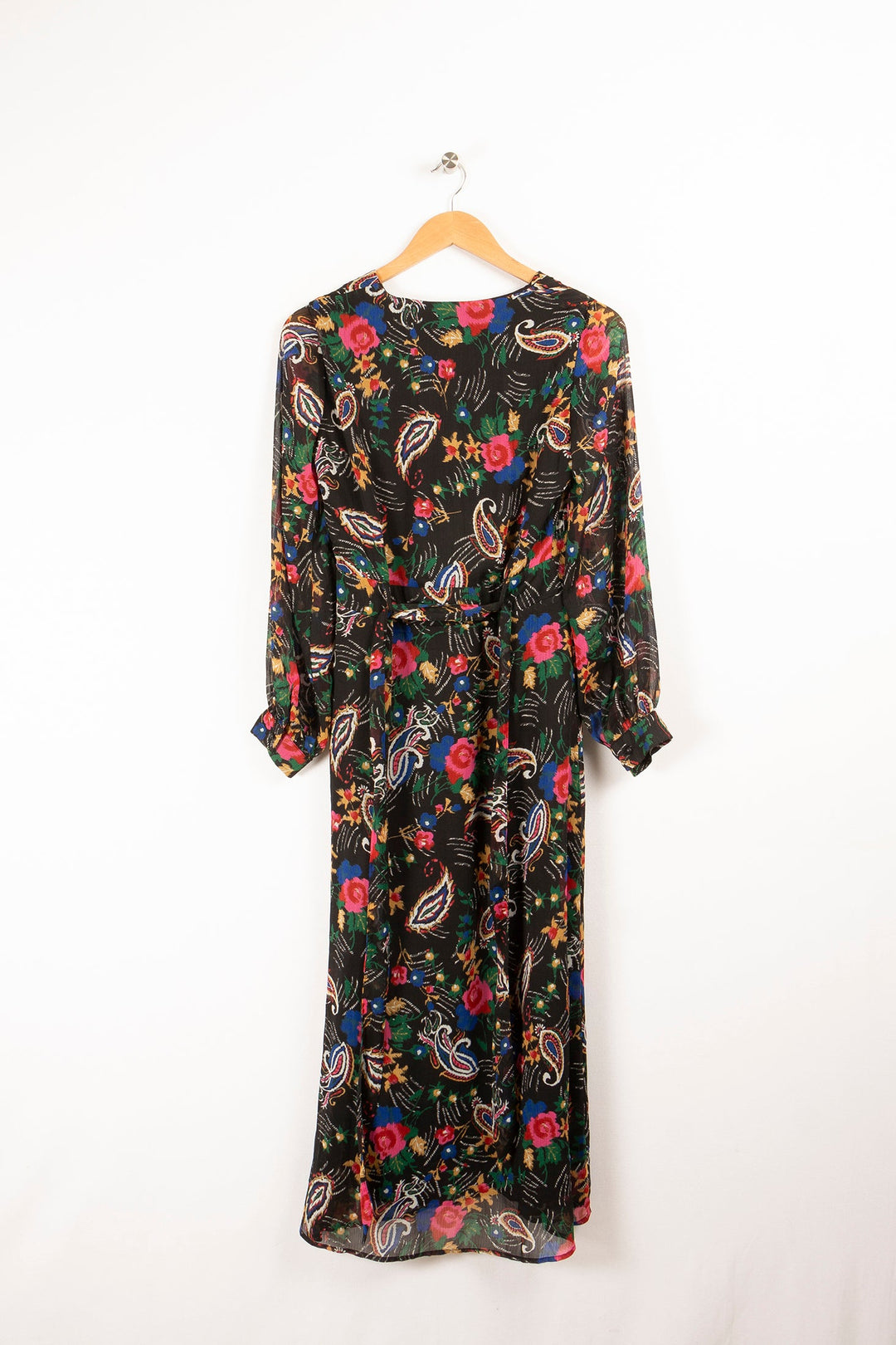 Langes Kleid mit Blumendruck – S/36