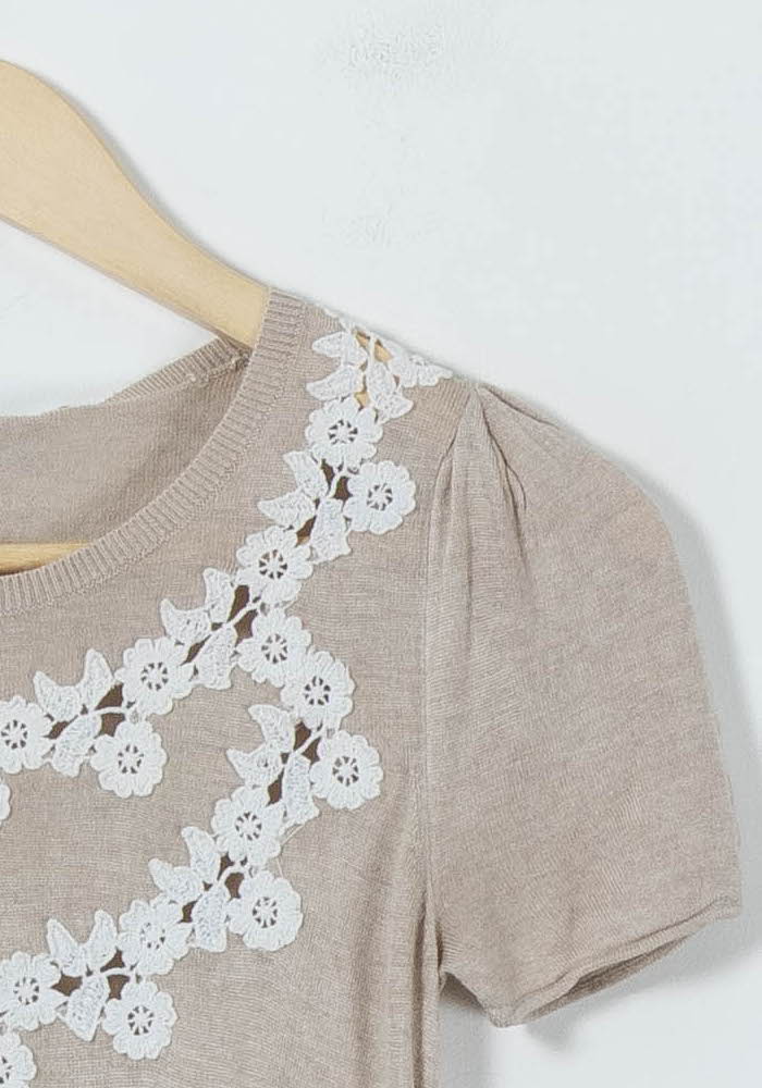 Top Beige et Blanc - Taille XS/34 de la marque Kookai | PARAD91380 - Vendu par Paradigme - Image 3