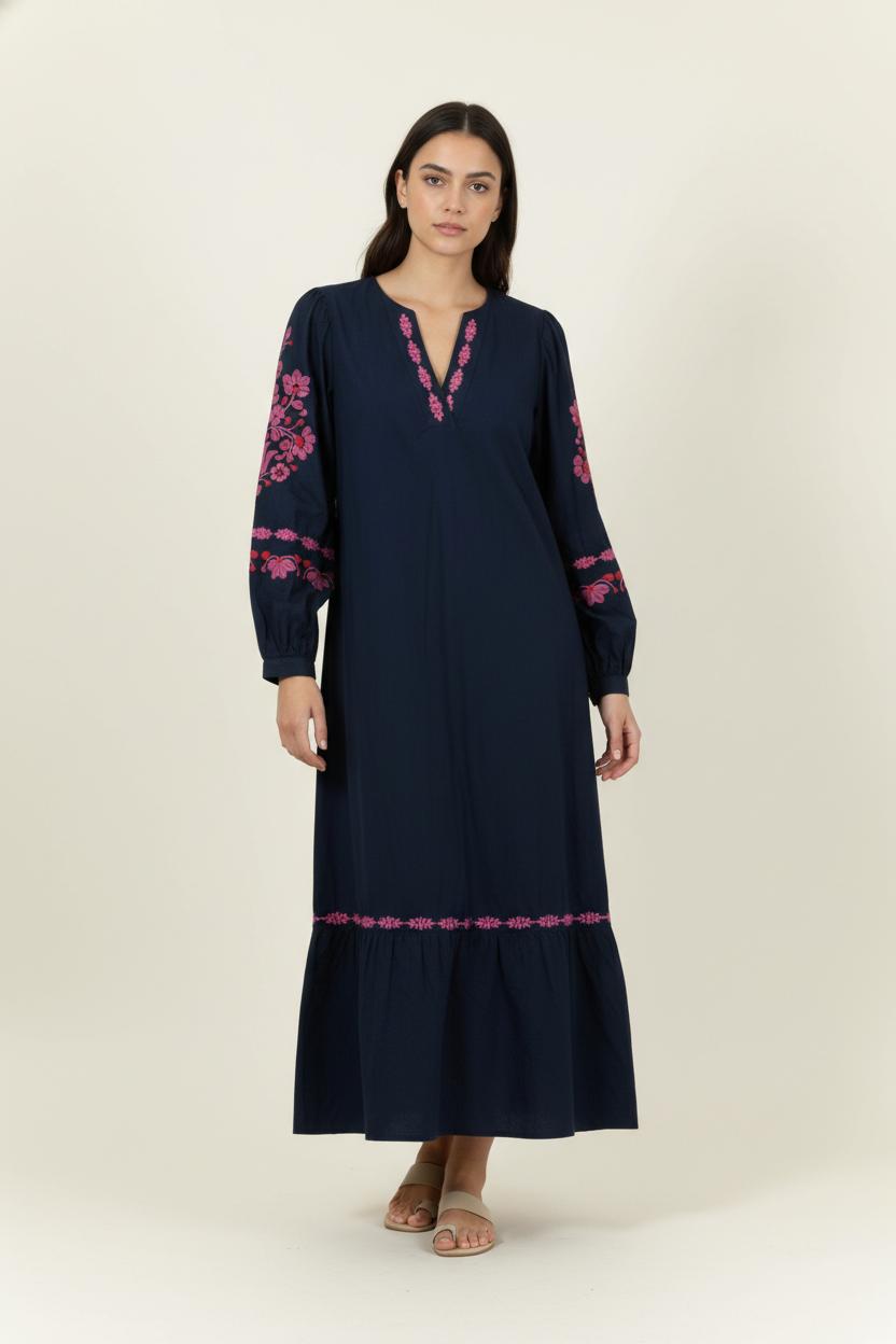 Robe Longue Bleu et Rose - Taille M/38 de la marque Sud express | PARAD91405 - Vendu par Paradigme - Image 1