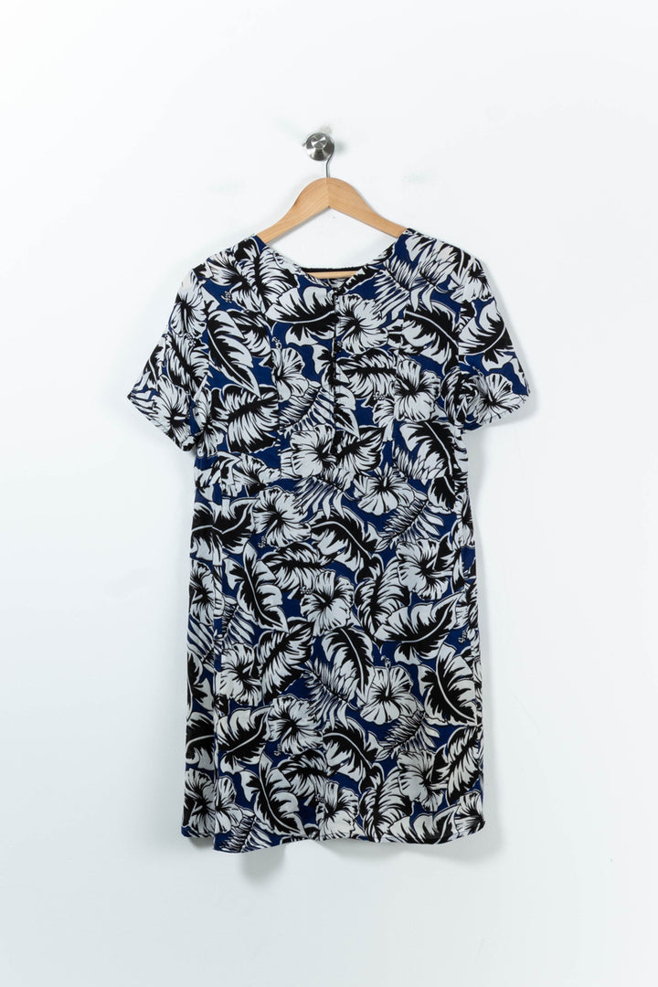 Robe Fleurie Bleue et Blanche - Taille L/40 de la marque Suncoo | PARAD91415 - Vendu par Paradigme - Image 4