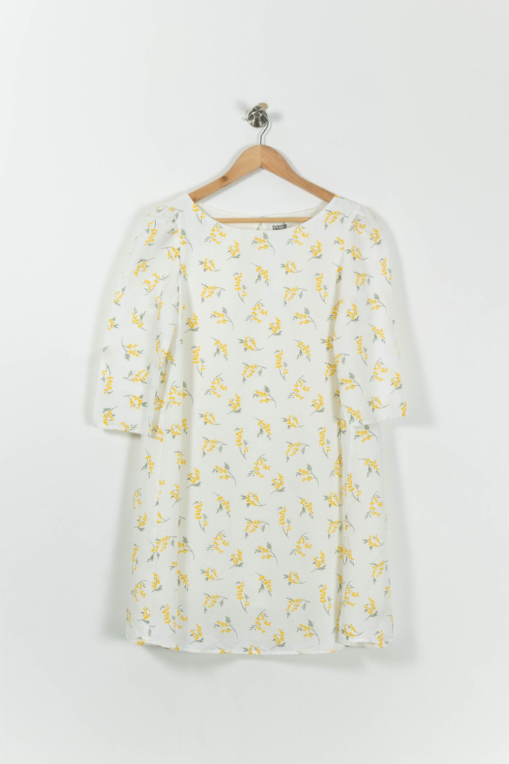 Robe Fleurie Blanche et Jaune - Taille XS/34 de la marque Claudie Pierlot | PARAD91421 - Vendu par Paradigme - Image 2