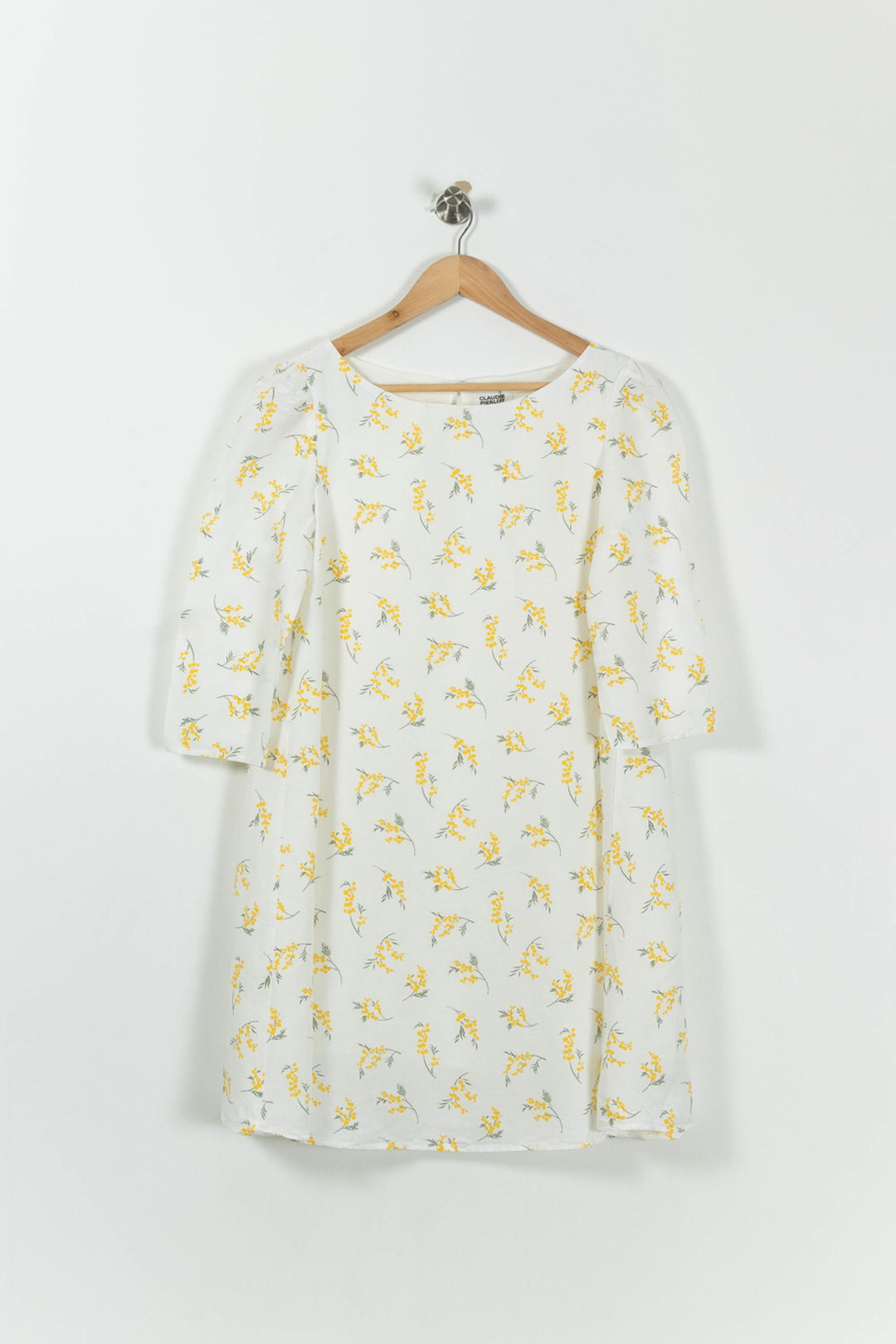 Robe Fleurie Blanche et Jaune - Taille XS/34 de la marque Claudie Pierlot | PARAD91421 - Vendu par Paradigme - Image 2