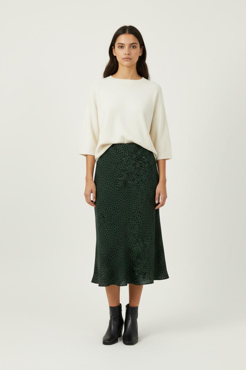 Jupe Midi Verte et Noire - Taille XS/34 de la marque Kookai | PARAD91440 - Vendu par Paradigme - Image 1