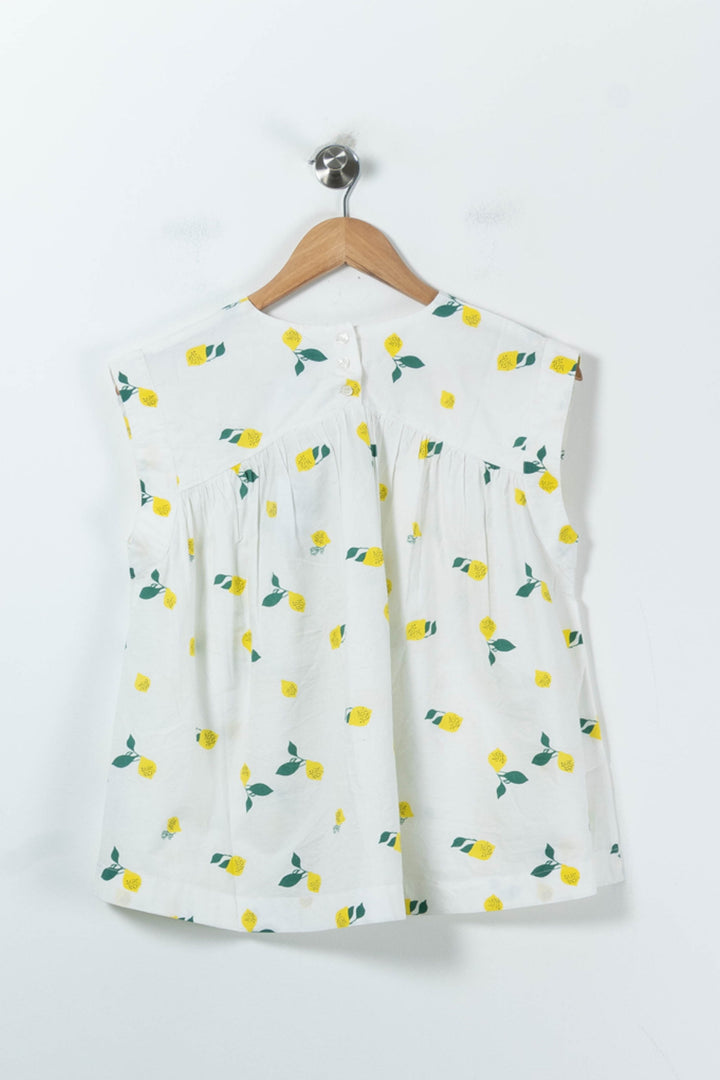 Blouse Blanche et Jaune - Taille XS/34 de la marque Karl Marc John | PARAD91449 - Vendu par Paradigme - Image 4