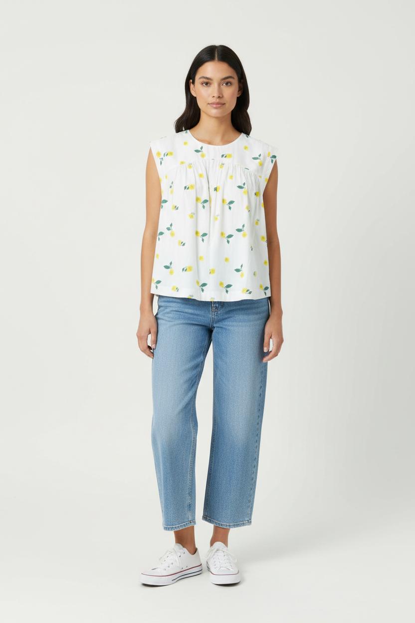 Blouse Blanche et Jaune - Taille XS/34 de la marque Karl Marc John | PARAD91449 - Vendu par Paradigme - Image 1