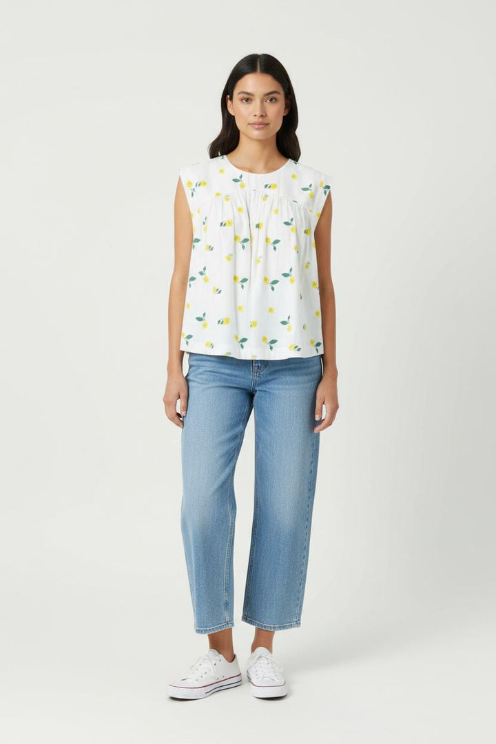 Blouse Blanche et Jaune - Taille XS/34 de la marque Karl Marc John | PARAD91449 - Vendu par Paradigme - Image 1