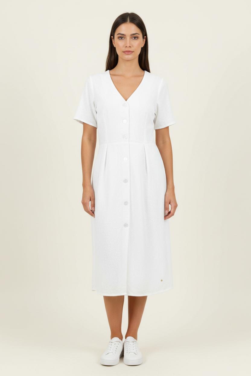 Robe Boutonnée Blanche - Taille L/40 de la marque Karl Marc John | PARAD91454 - Vendu par Paradigme - Image 1