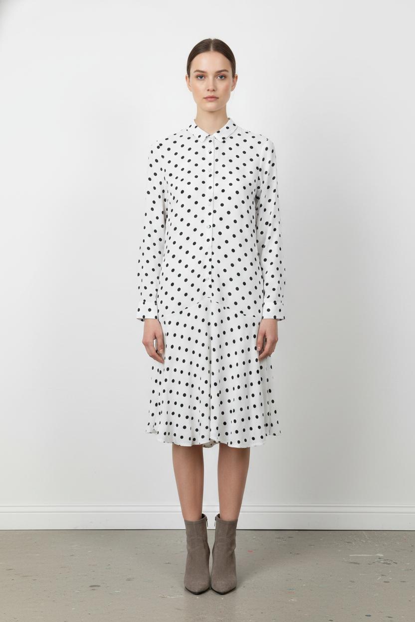 Robe Chemise Blanche et Noire - Taille XS/34 de la marque Karl Marc John | PARAD91456 - Vendu par Paradigme - Image 1