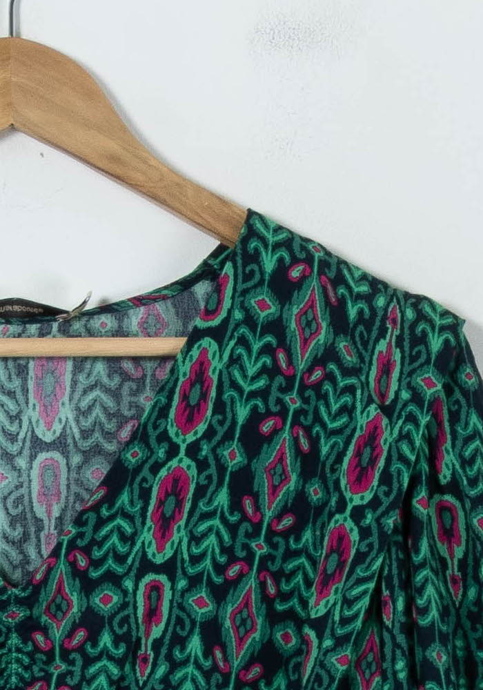Blouse Verte et Rose - Taille XXL/44 de la marque La Fée Maraboutée | PARAD91469 - Vendu par Paradigme - Image 3