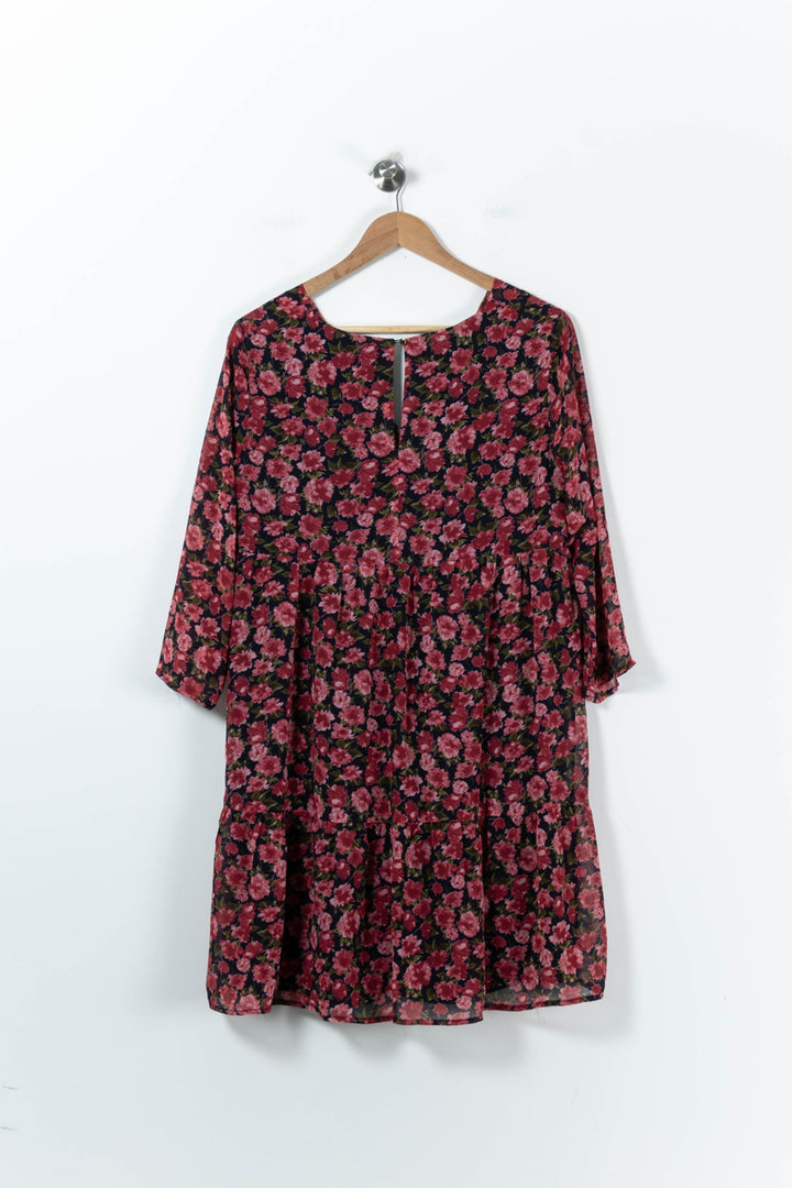 Robe Fleurie Rose et Noire - Taille M/38 de la marque La Petite Etoile | PARAD91479 - Vendu par Paradigme - Image 4