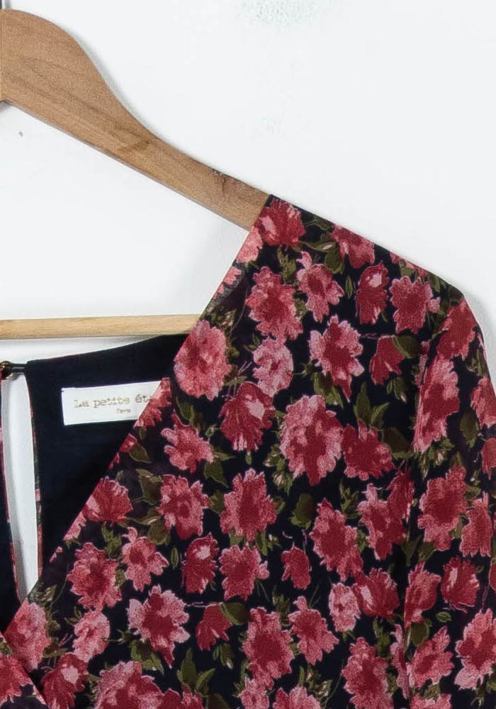 Robe Fleurie Rose et Noire - Taille M/38 de la marque La Petite Etoile | PARAD91479 - Vendu par Paradigme - Image 3