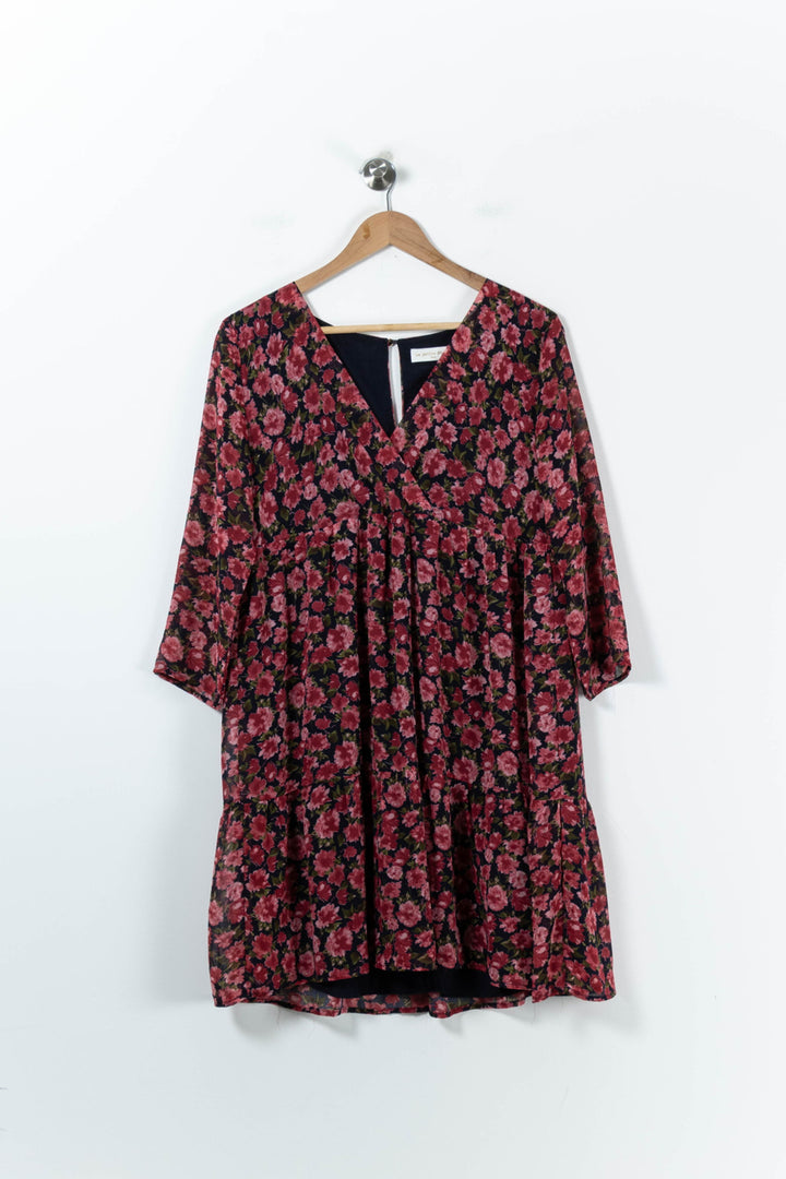 Robe Fleurie Rose et Noire - Taille M/38 de la marque La Petite Etoile | PARAD91479 - Vendu par Paradigme - Image 2
