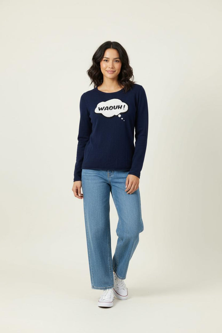 Pull Bleu et Blanc - Taille S/36 de la marque Sud express | PARAD91491 - Vendu par Paradigme - Image 1