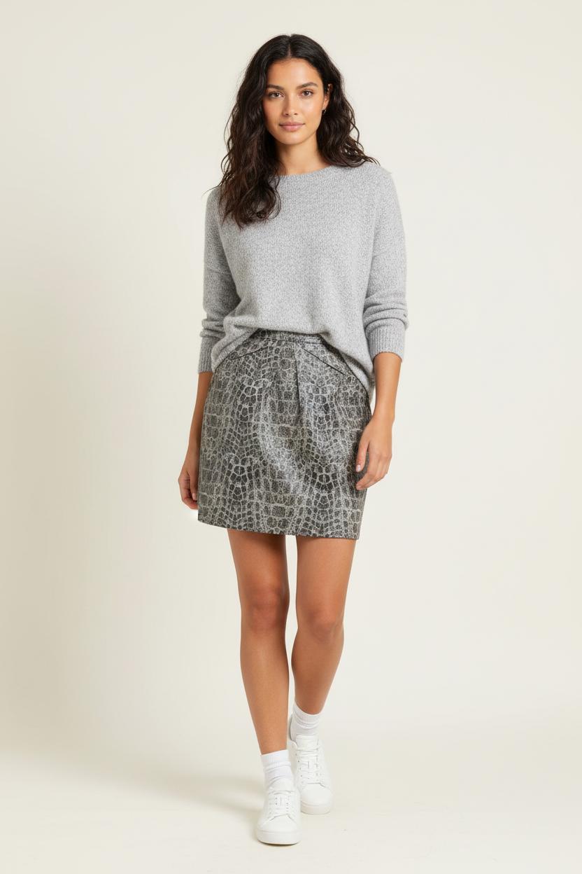 Jupe Courte Grise - Taille S/36 de la marque The Kooples | PARAD91500 - Vendu par Paradigme - Image 1