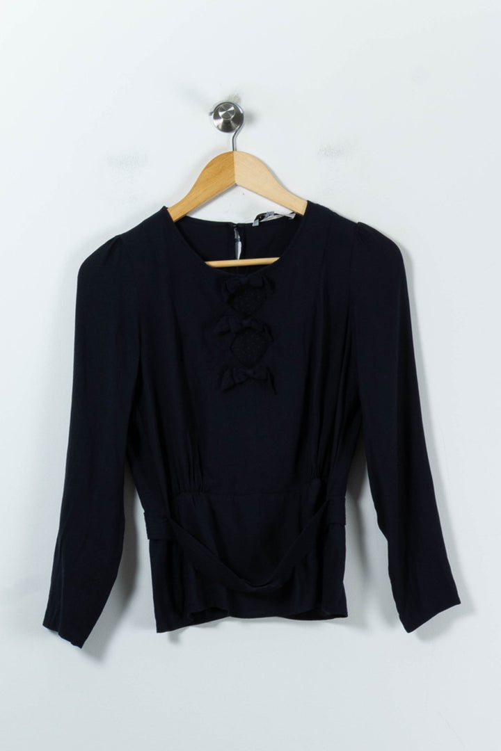 Blouse Bleue - Taille S/36 de la marque Sandro | PARAD91501 - Vendu par Paradigme - Image 2