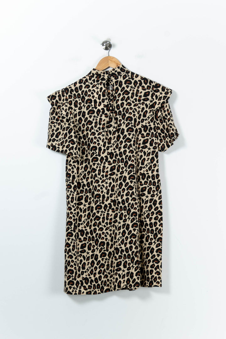 Robe Courte Léopard Beige et Noir - Taille XS/34 de la marque IKKS | PARAD91502 - Vendu par Paradigme - Image 4