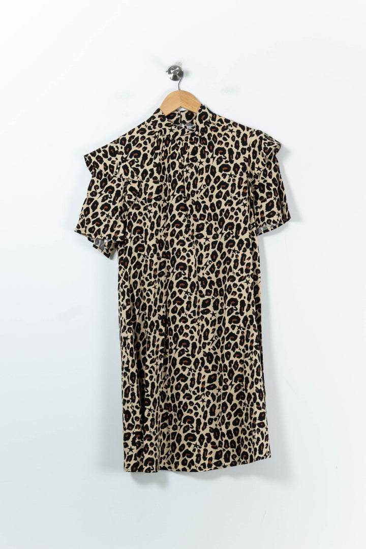 Robe Courte Léopard Beige et Noir - Taille XS/34 de la marque IKKS | PARAD91502 - Vendu par Paradigme - Image 2